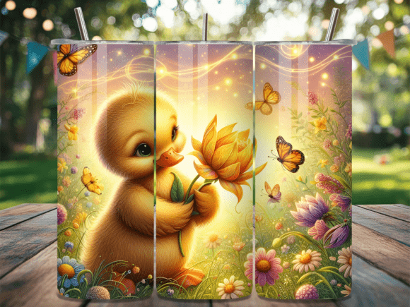 Download Golden Glow Duckling Flower Tumbler Wrap - Premium Resources